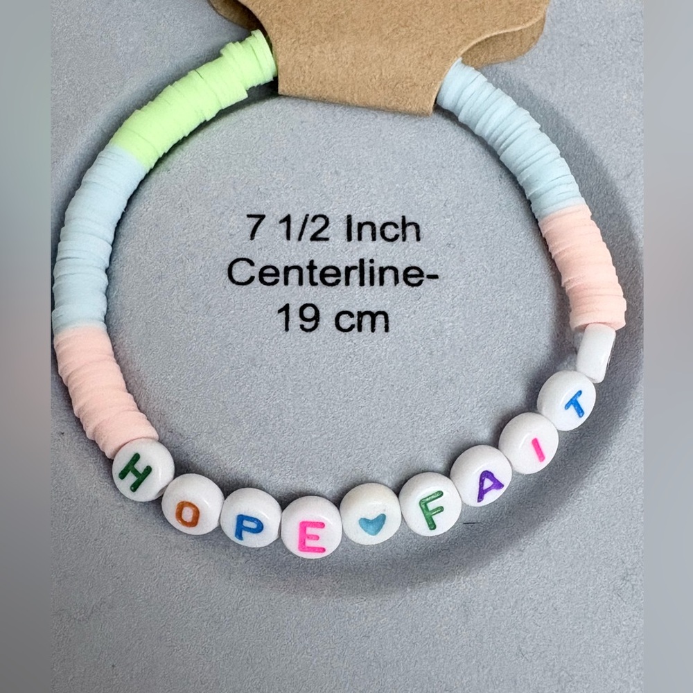 HOPE FAITH 7.5” bracelet. Can make custom names look for custom listing